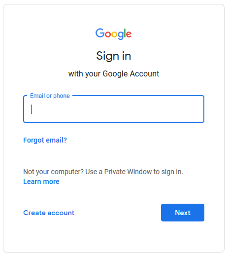 Google Login Portal