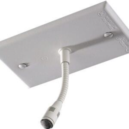 A white microphone with a flexible hoseAI-generated content may be incorrect.