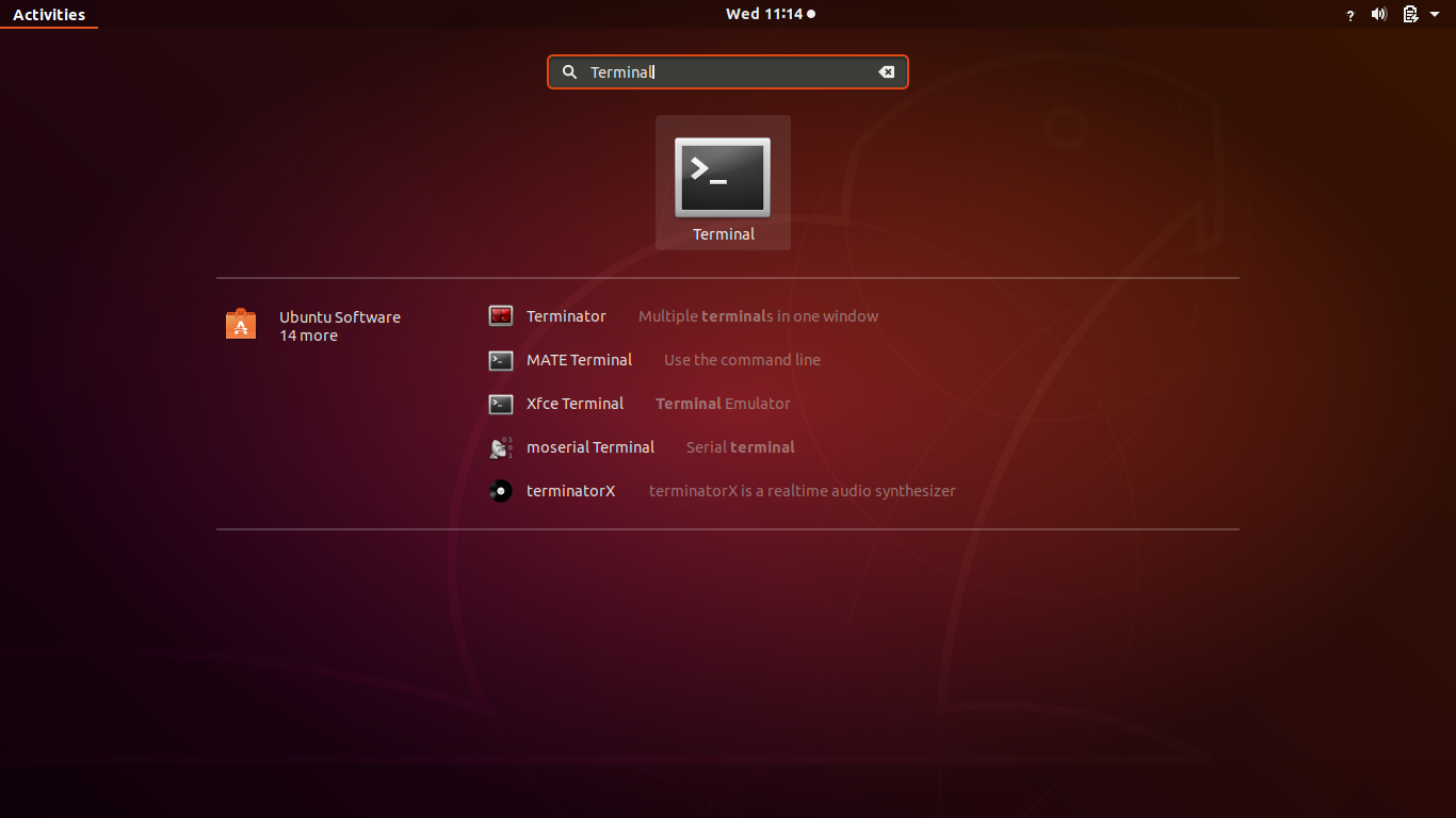 open terminal