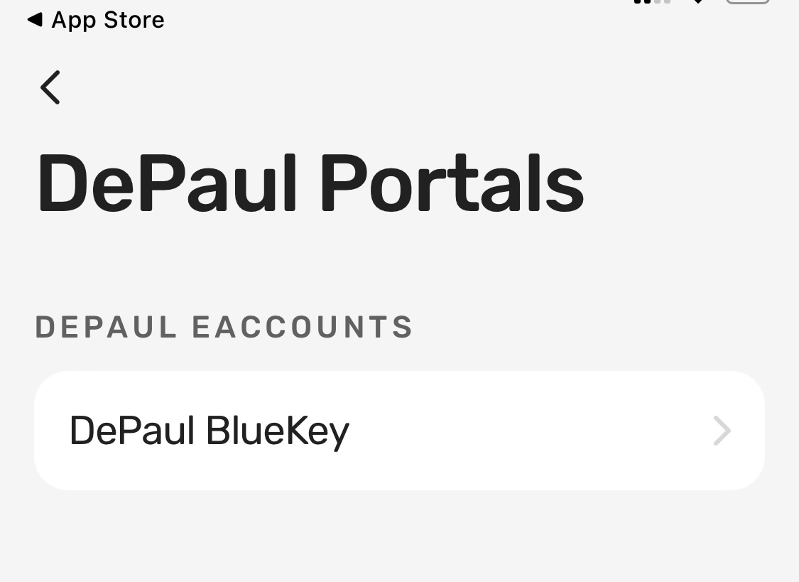 click on depaul bluekey button