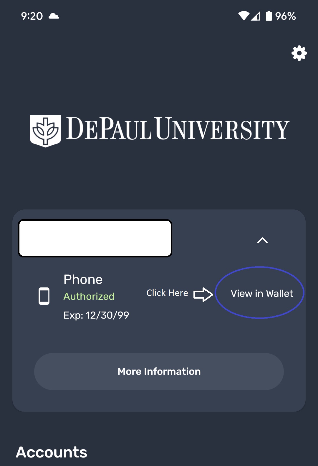 Open in Wallet View